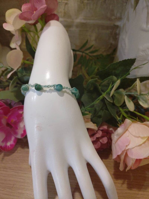 Bracelet perle vert d'eau