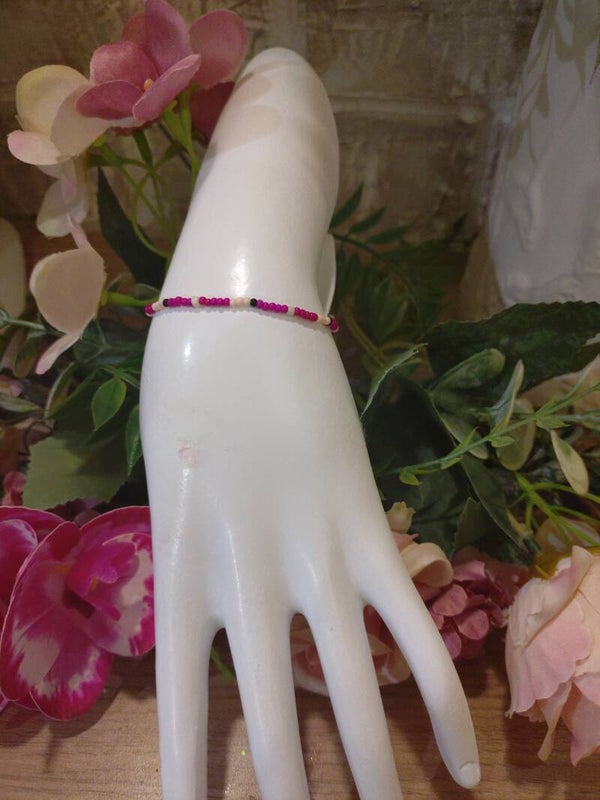 Bracelet perle fushia