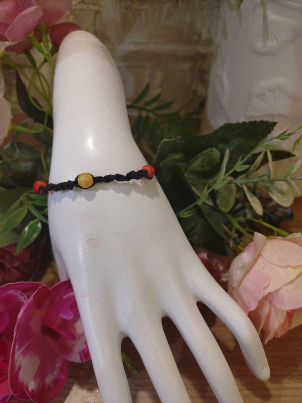 Bracelet perle orange et noir
