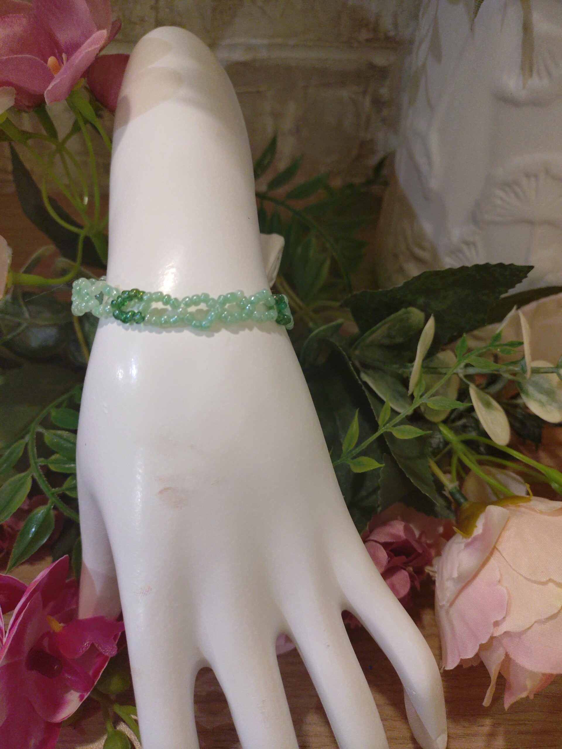 Bracelet perle bleu très pâle