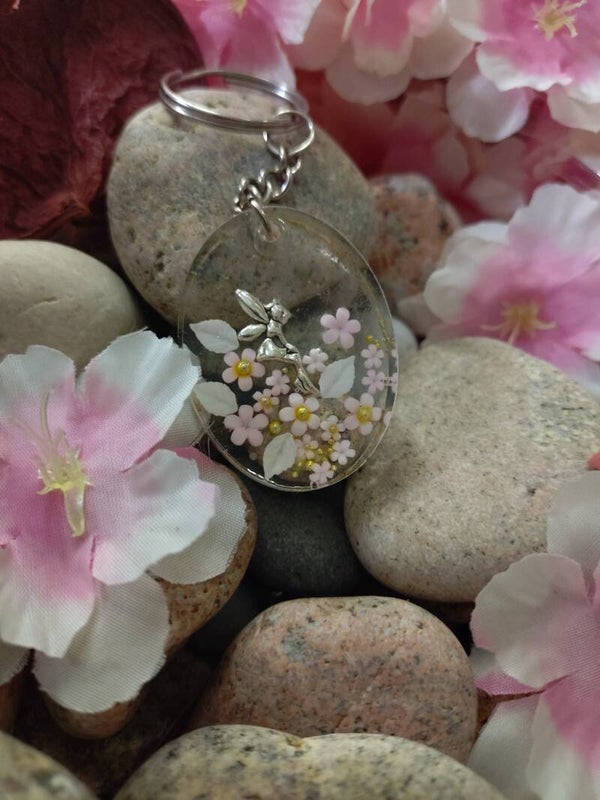 Porte clés fée ovale