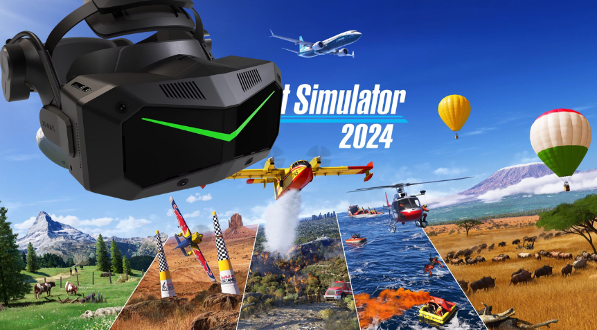 VR-Brille und Flugsimulator