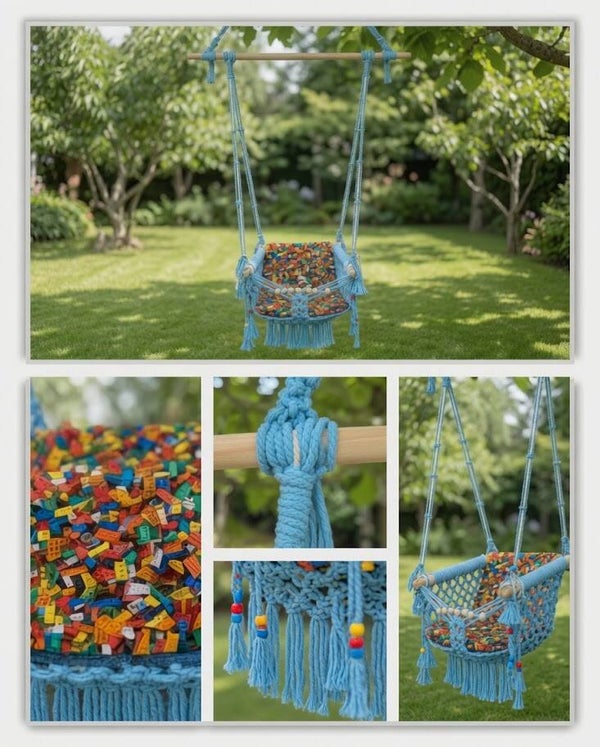 Boho Swing - Handmade macramé hanging chair