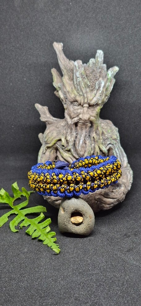 Falcon's Flight - Blue, Yellow & Black Handmade Paracord Bracelet