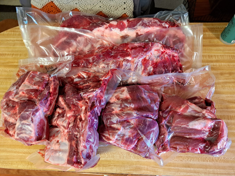 packages of vacuum sealed meat