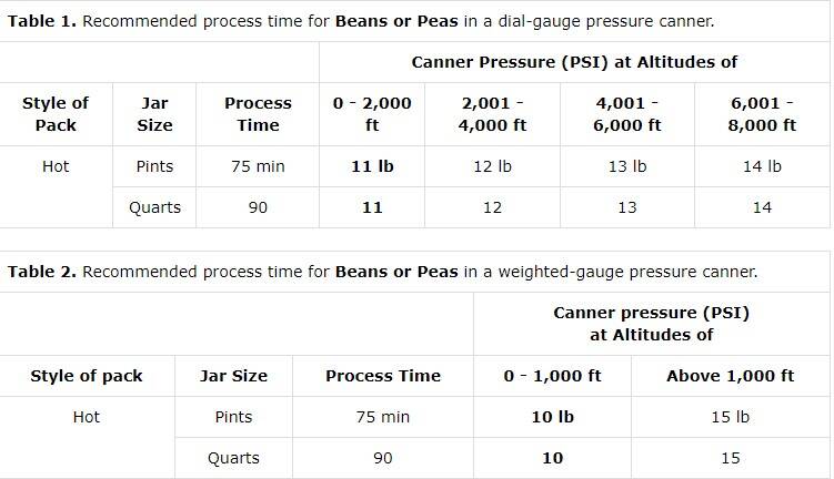 canning times for chili beans