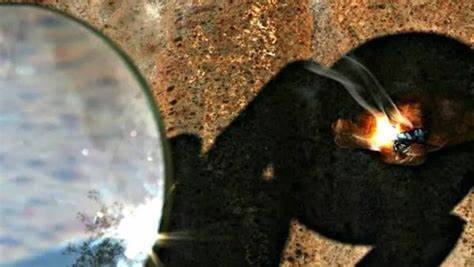 starting a fire with a magnifying glass