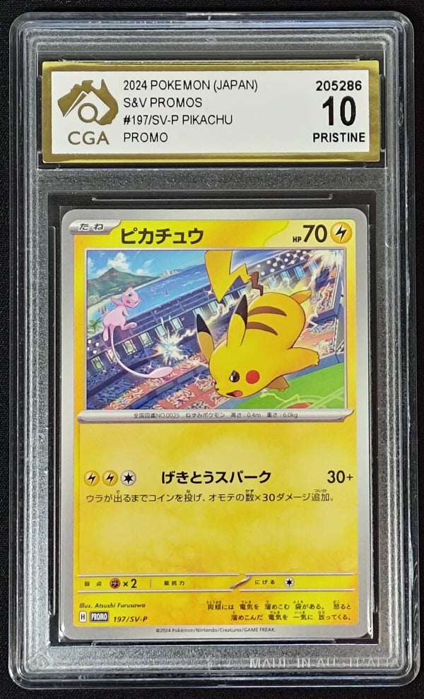 CGA PRISTINE 10 - PIKACHU 2024 POKEMON JAPAN S&V PROMOS #197/SV-P - PROMO - Shadow TCG.