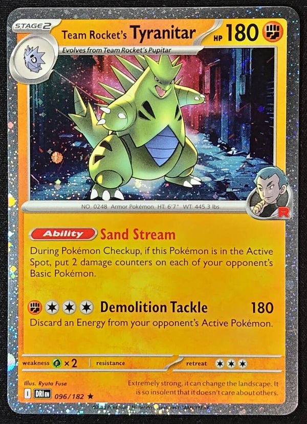 TEAM ROCKET'S TYRANITAR 2025 POKEMON TCG DESTINED RIVALS #096/182 - COMOS HOLO RARE - Shadow TCG