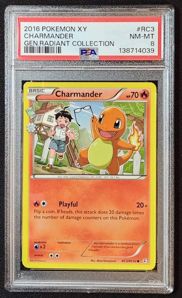 PSA 8 - CHARMANDER 2016 POKEMON XY GENERATIONS RADIANT COLLECTION #RC3/RC32 - Shadow TCG