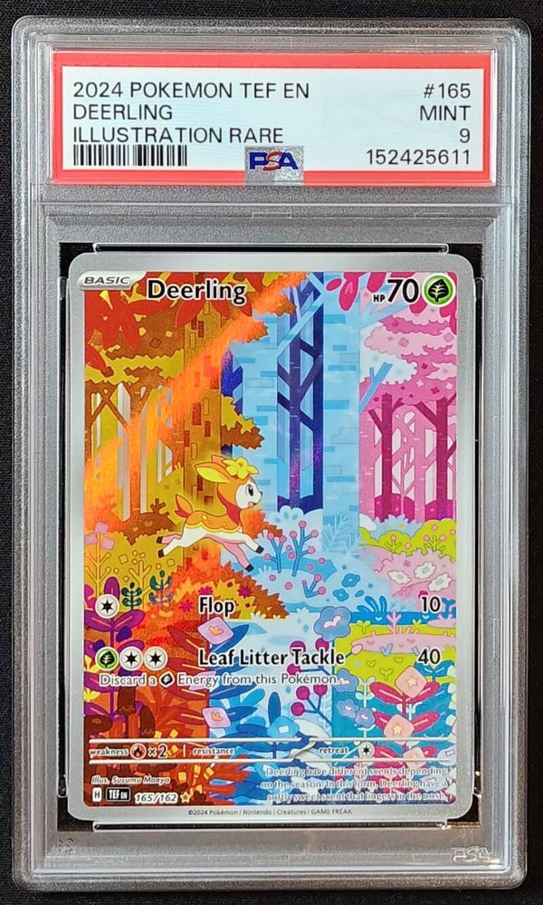 PSA MINT 9 - DEERLING 2024 POKEMON SCARLET & VIOLET TEMPORAL FORCES #165/162 - ILLUSTRATION RARE - Shadow TCG