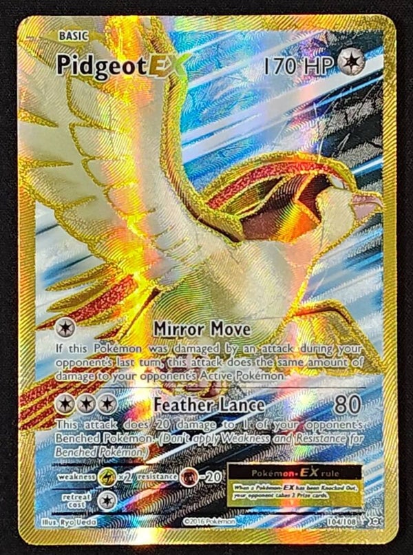 PIDGEOT EX 2016 POKEMON XY EVOLUTIONS #104/108 - FULL ART EX ULTRA RARE - Shadow TCG