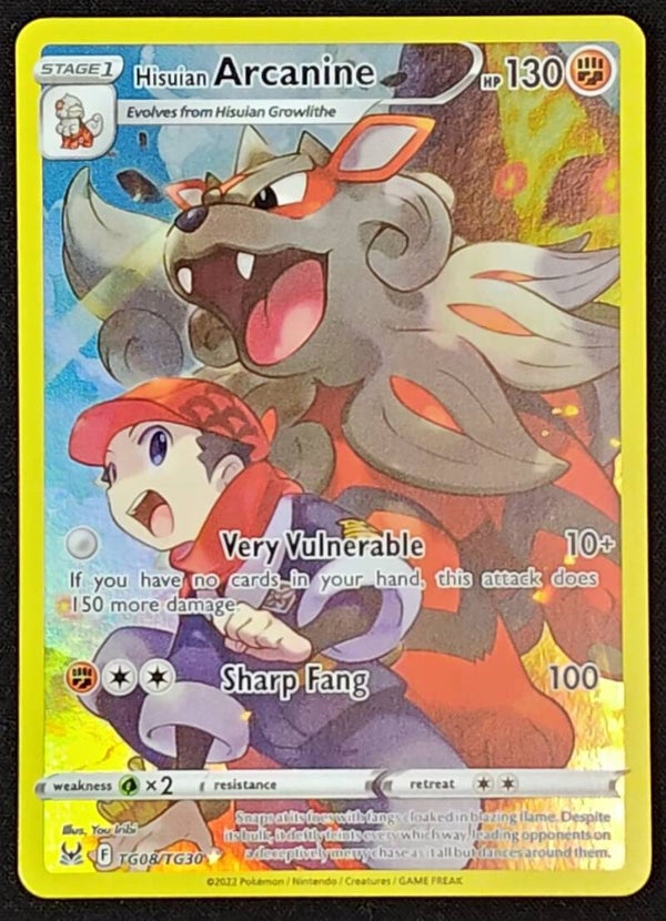 HISUIAN ARCANINE 2022 POKEMON SWORD & SHIELD LOST ORIGIN #TG08/TG30 - TRAINER GALLERY HOLO RARE - Shadow TCG