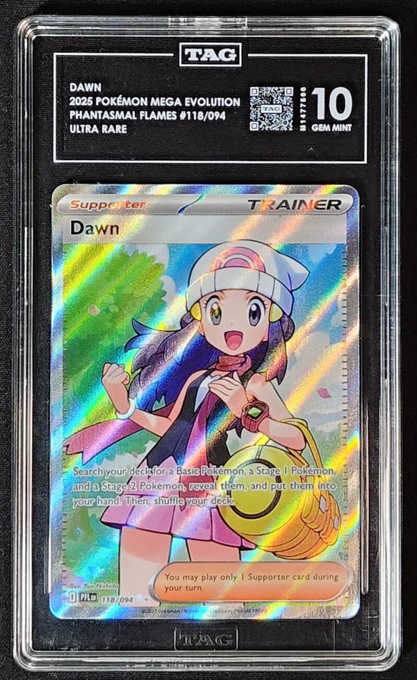 TAG GEM MINT 10 - DAWN 2025 POKEMON MEGA EVOLUTION PHANTASMAL FLAMES #118/094 - ULTRA RARE - Shadow TCG