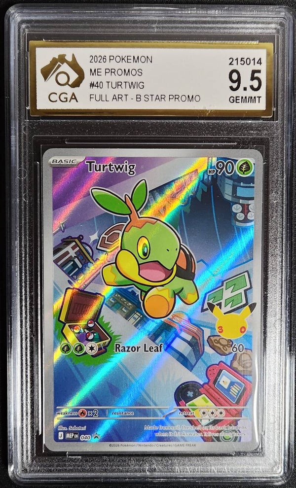 CGA GEM MINT 9.5 - TURTWIG 2026 POKEMON ME PROMOS #40 - Shadow TCG