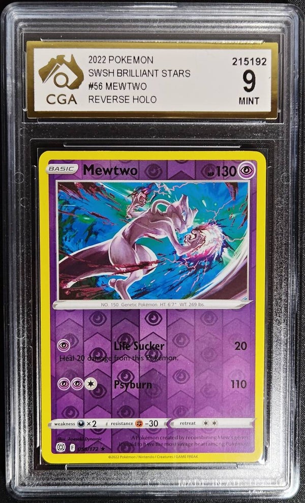CGA MINT 9 - MEWTWO 2022 POKEMON SWSH BRILLIANT STARS #56 - Shadow TCG