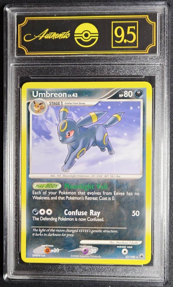CROSSOVER AI 9.5 - UMBREON 2008 POKEMON MAJESTIC DAWN #32/100 REVERSE HOLO - Shadow TCG