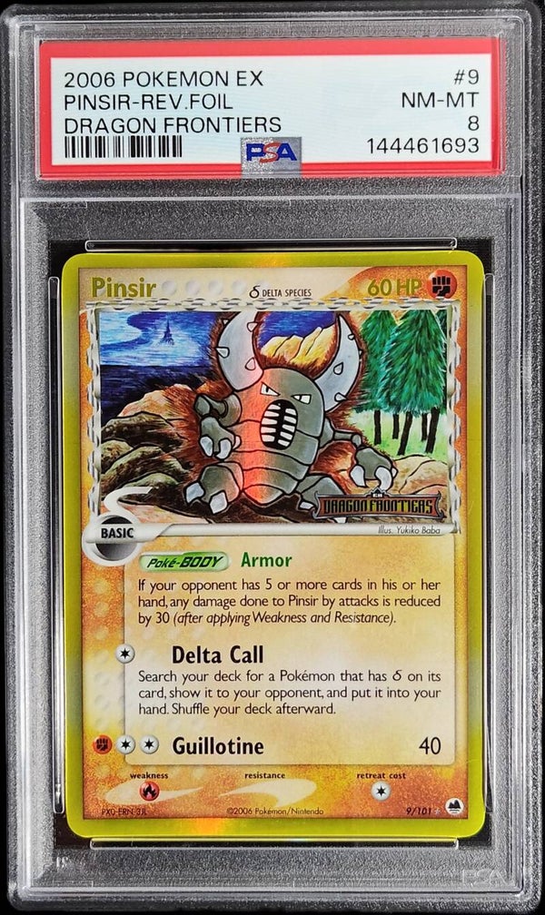 PSA NM-MT 8 - PINSIR-REV.FOIL #009 POKEMON EX DRAGON FRONTIERS - Shadow TCG