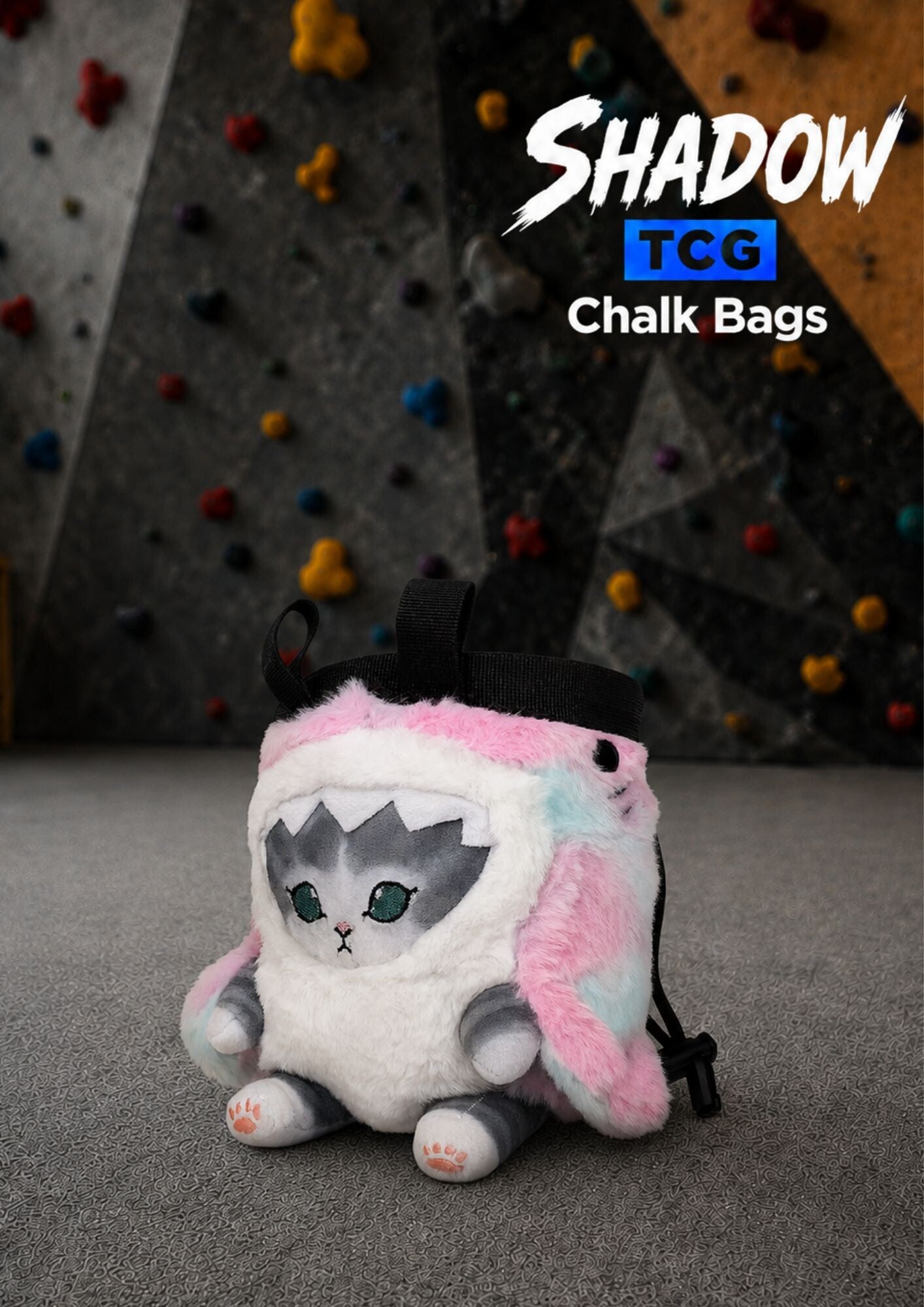 Mofusand Grey Rainbow Shark Cat Inspired Chalk Bag