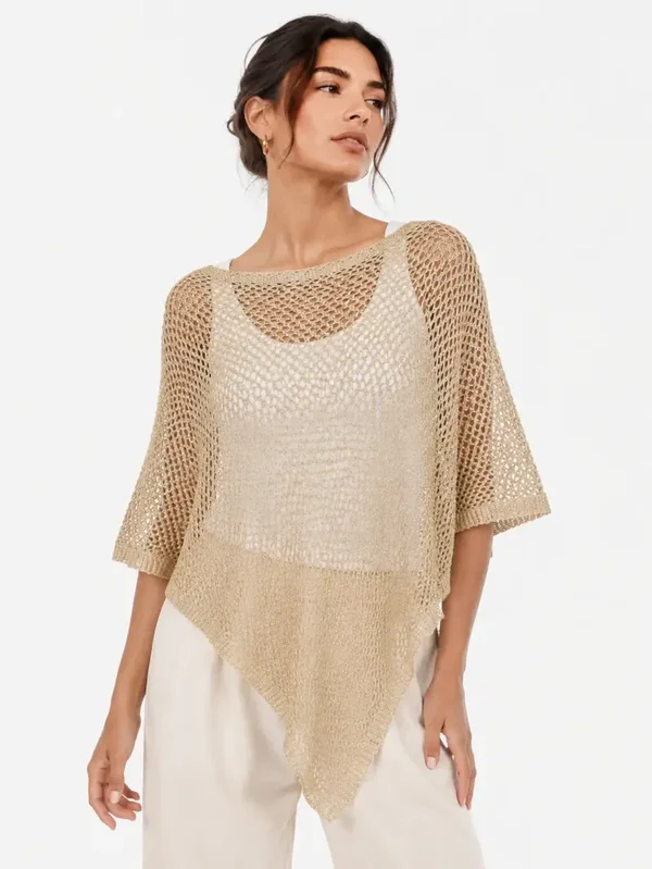 PONCHO RED BRILLO