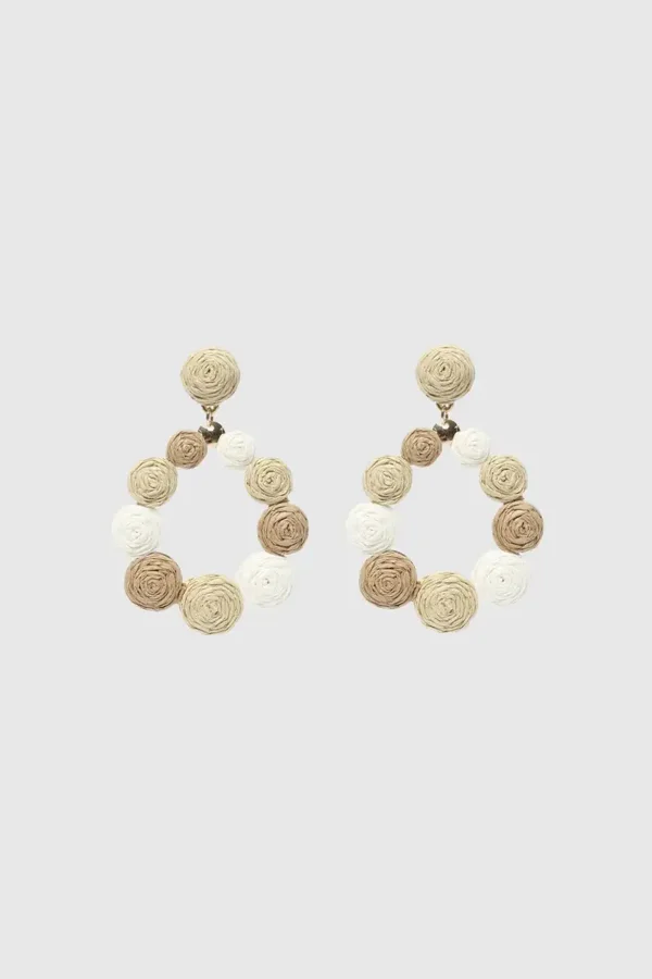 PENDIENTES FLOR RAFIA