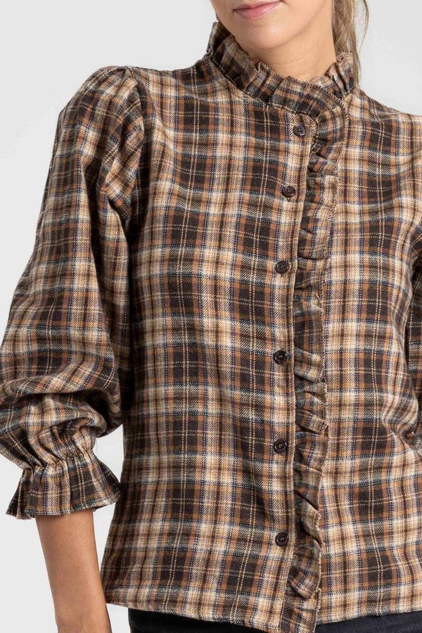 BLUSA TEEN CUADROS CUELLO