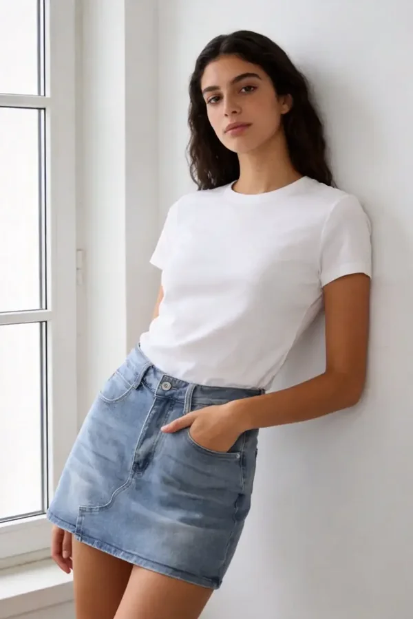 FALDA MINI DENIM PANTALÓN