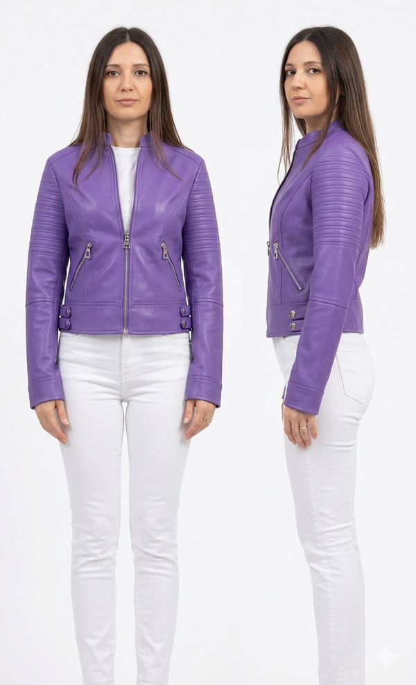 Giacca Janin - Ecopelle collo coreana