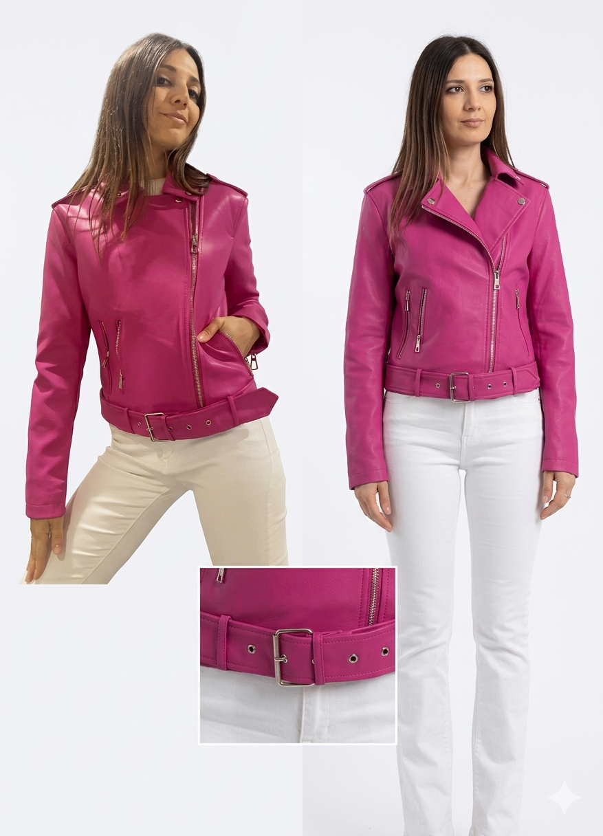 Giacca  Lena - Modello Biker ecopelle