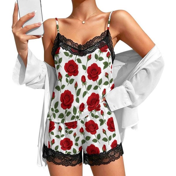 Womens Red Rose Shorty PJs