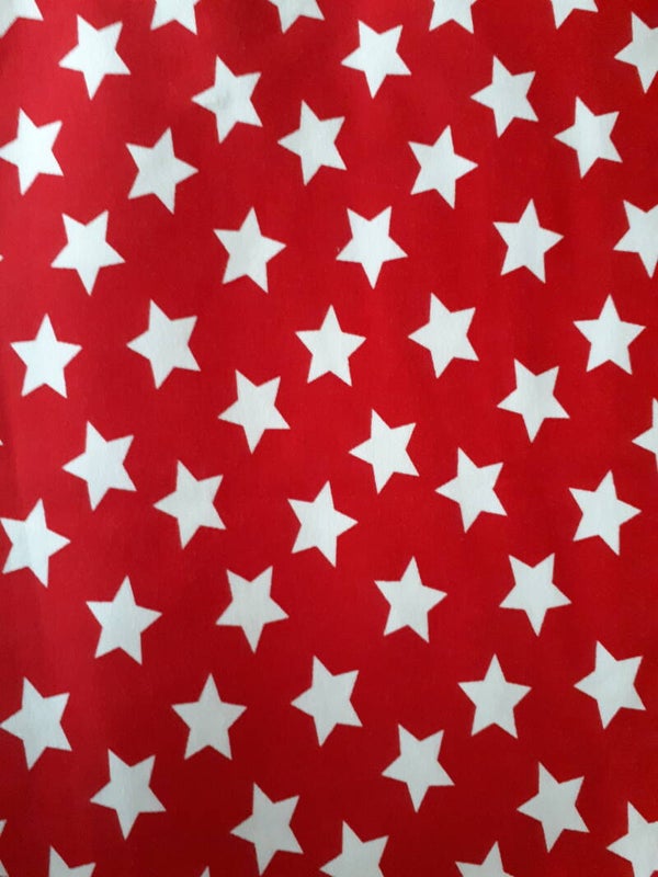 Baumwolljersey Rot Sterne weiss