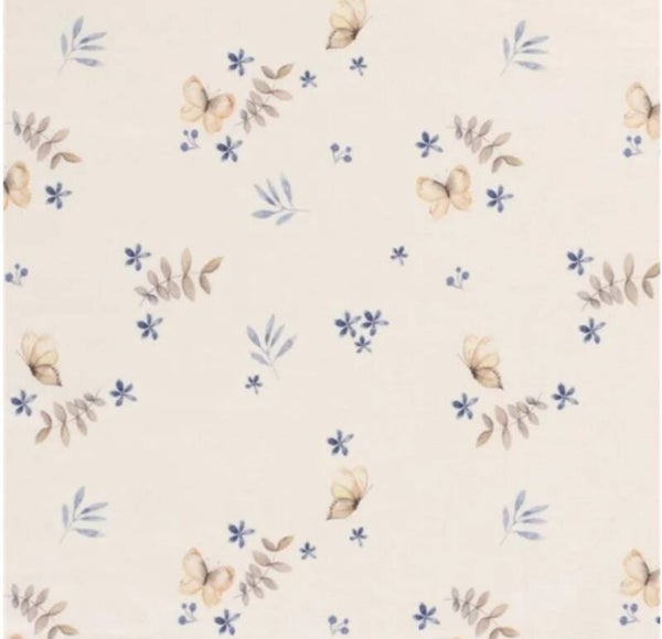 Baumwolljersey Digital Schmetterlinge creme