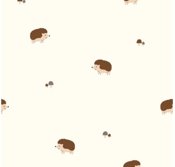 Baumwolljersey Digitaler kleiner Igel creme