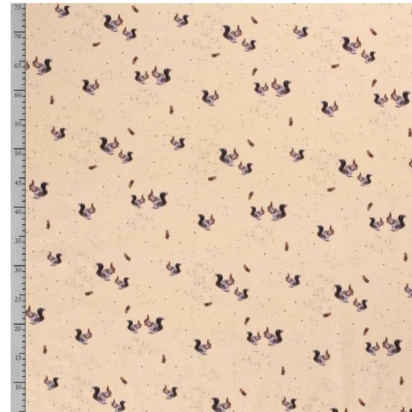 Baumwolljersey Eichhörnchen - beige