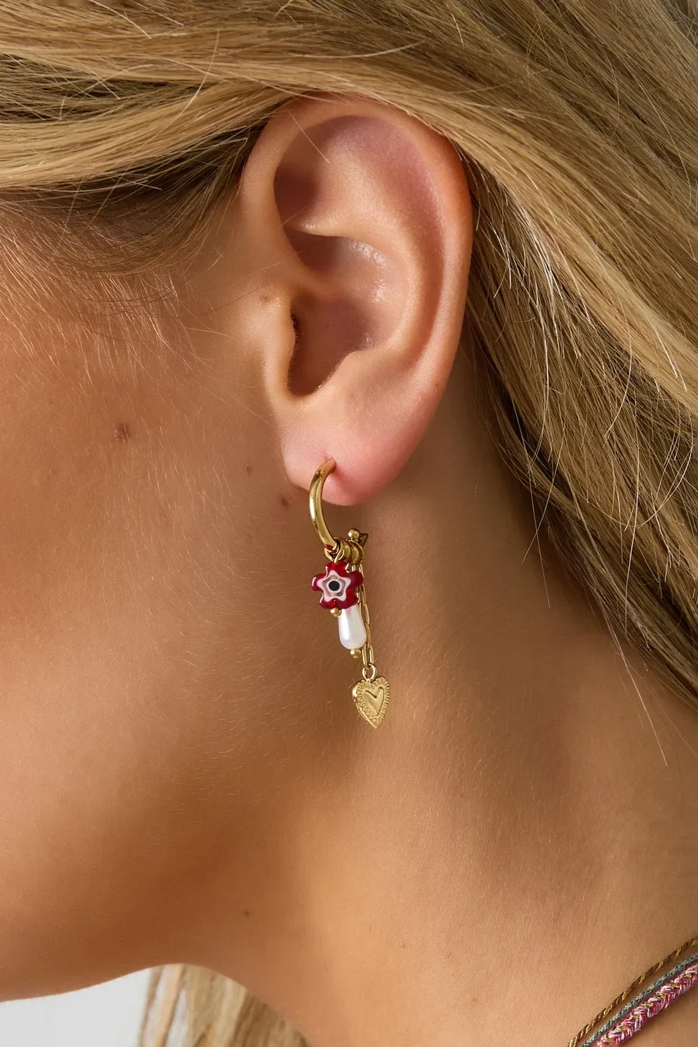 Stainless Steel Dangle Earrings Heart