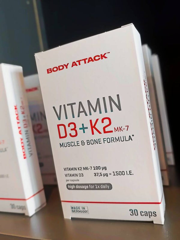 Bodyattack Vitamin D3+K2 MK-7 30 Kapseln