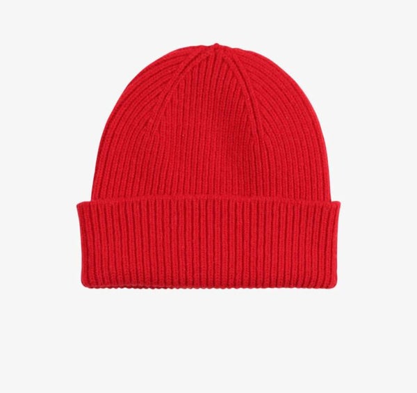 Merino Wool Beanie Scarlet Red
