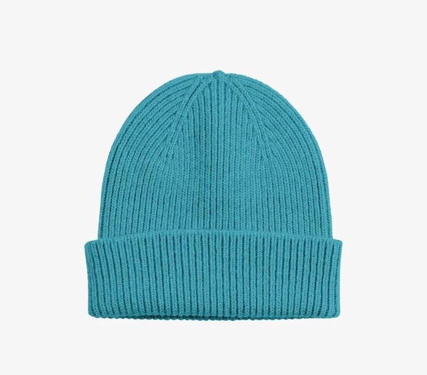 Merino Wool Beanie Teal Blue