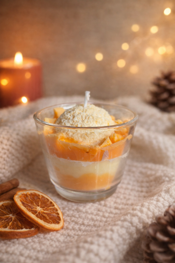 roomijs is glas kaars mango passie ongeparfumeerd