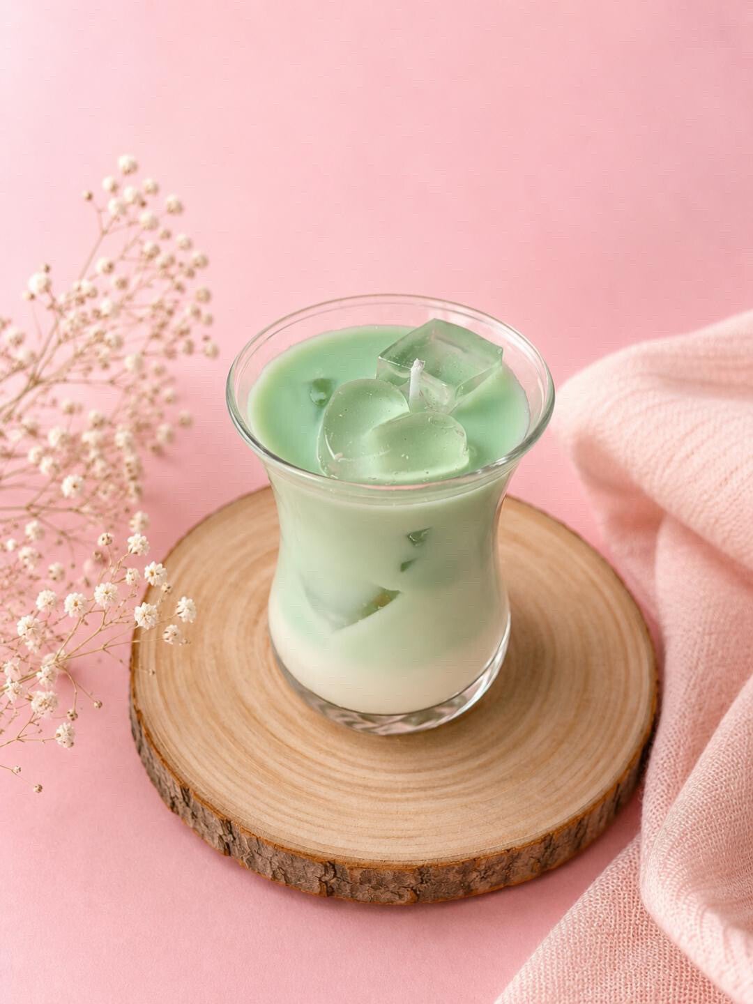iced latte kaars groene thee