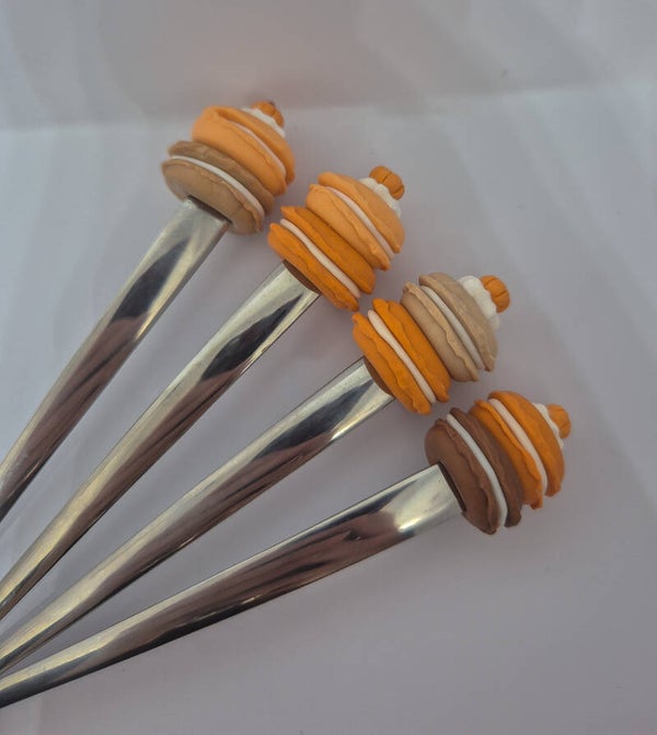 gebakslepel pompoen macaron 4 stuks