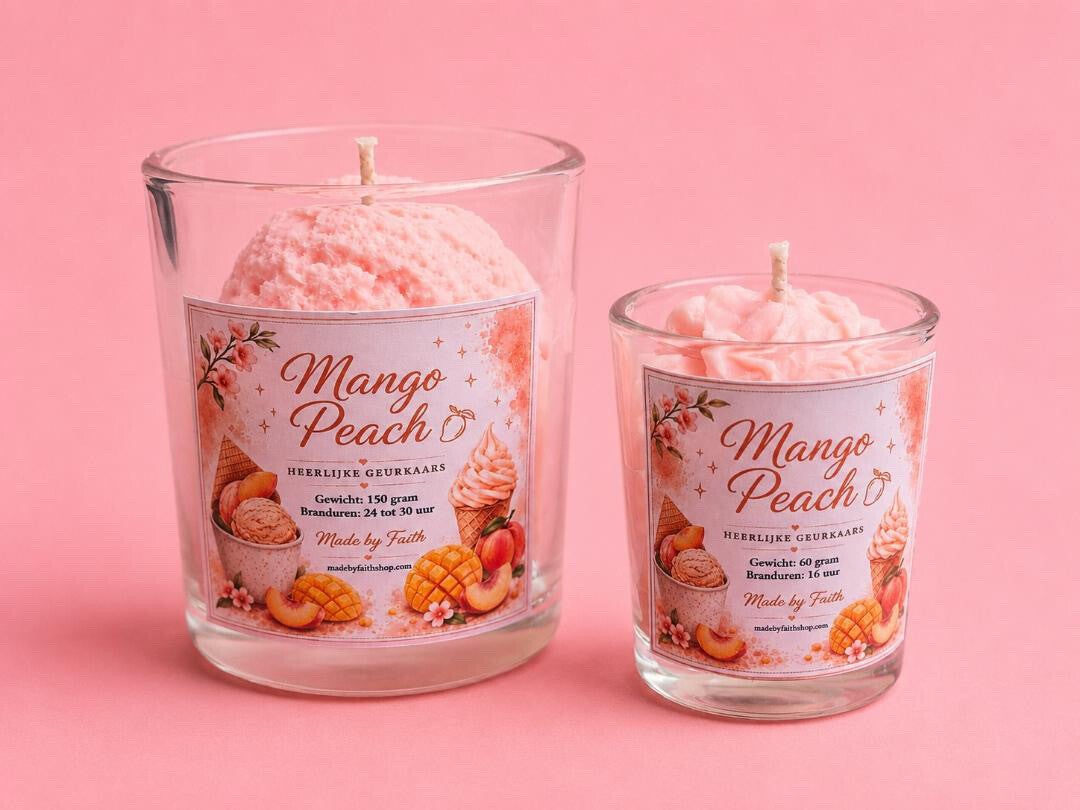 mango peach ijs kaars