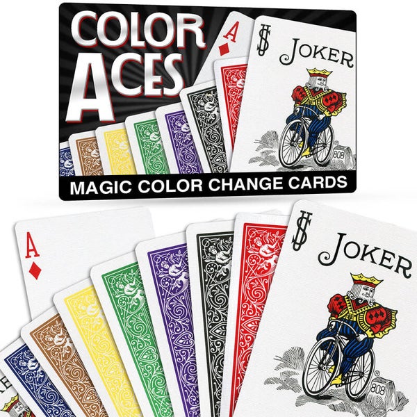 Magic Color Aces Card Trick (with Special Bicycle Cards Included)