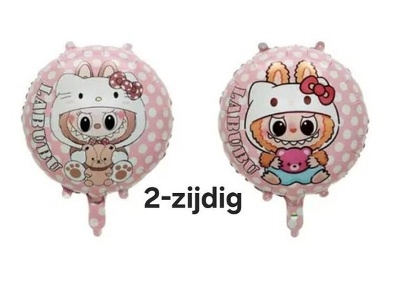 Labubu rond * 2-zijdig * roze