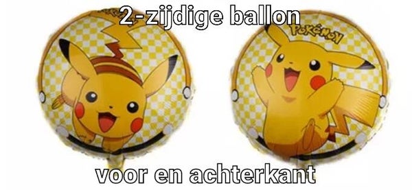 Pokemon 2-zijdige ballon ( geel)