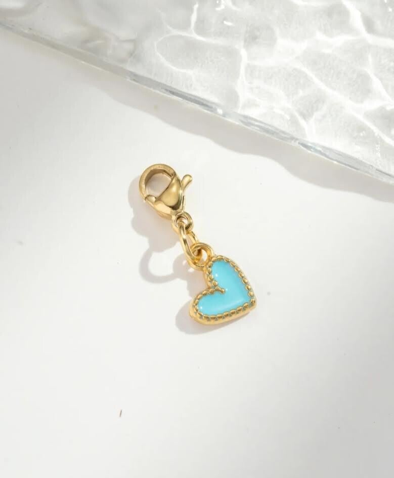 breloque coeur bleu ciel