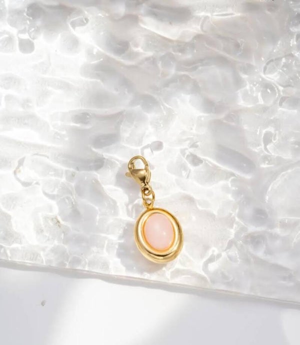 petit rond avec nacré rose