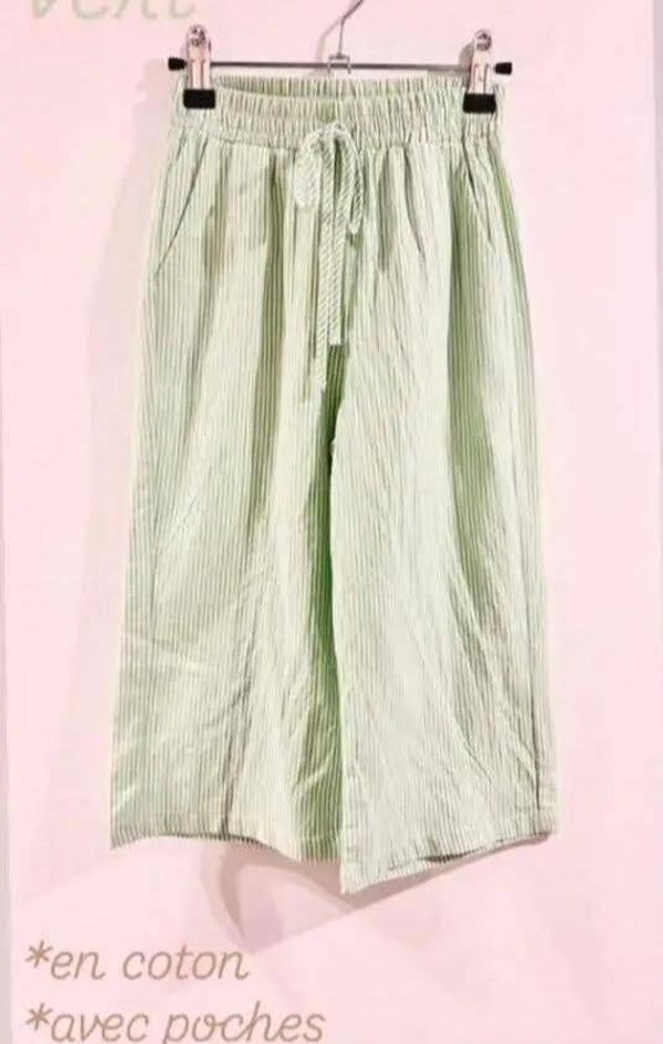 pantalon ligne vertes et blanches maman