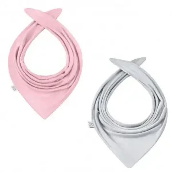 Écharpe réversible en bambou - gris clair-rose poudré