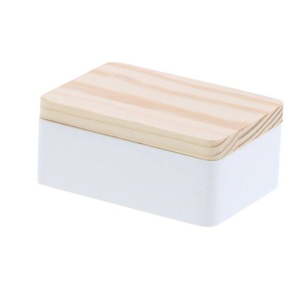 Boîte rectangulaire 7cm x 5cm blanc - naturel Référence: HOU34281
